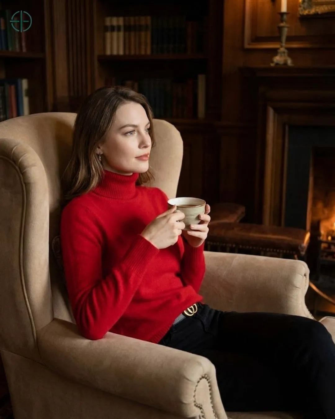 Suéter Feminino Gola Alta 100% Caxemira | Rest Money™