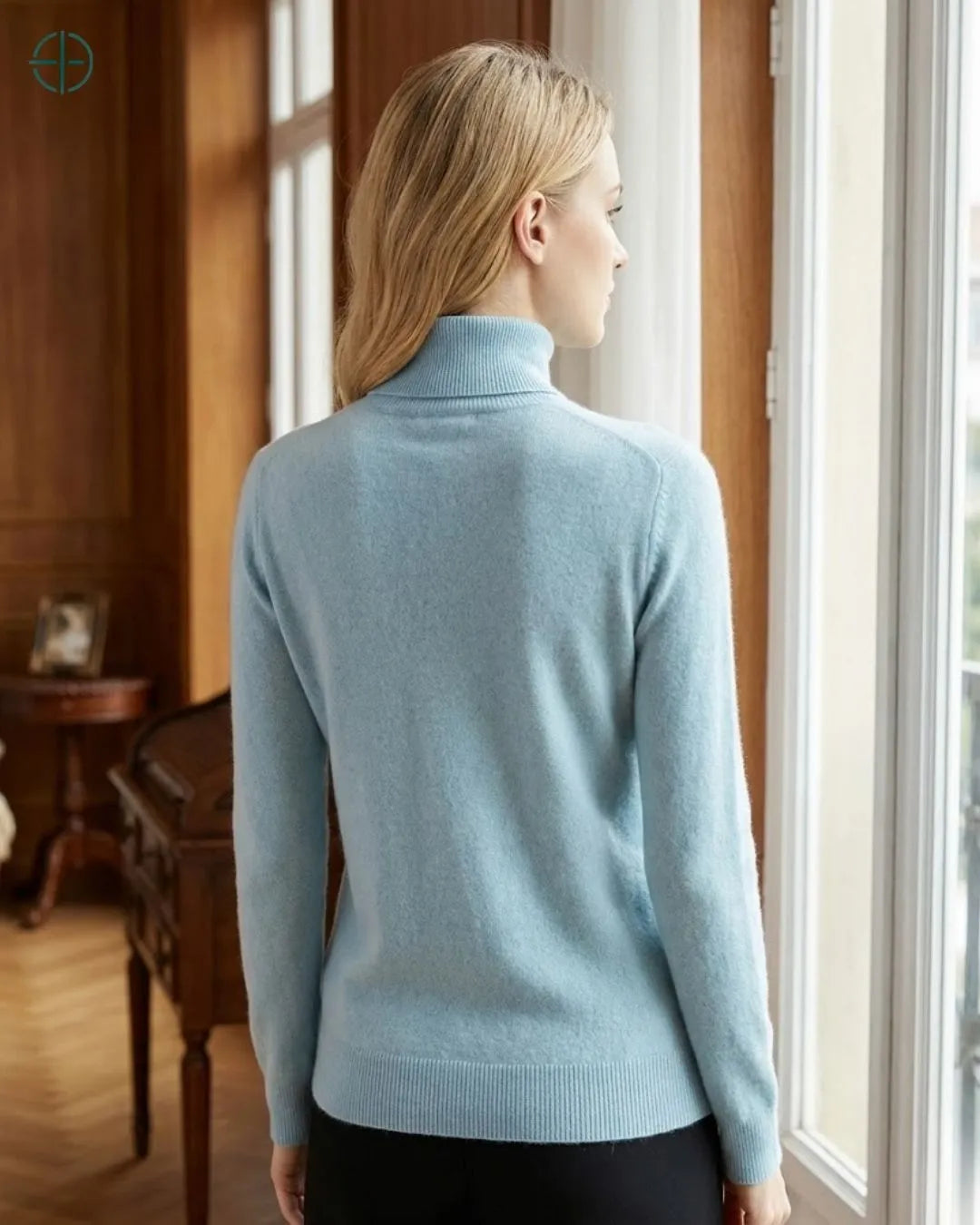 Suéter Feminino Gola Alta 100% Caxemira | Rest Money™