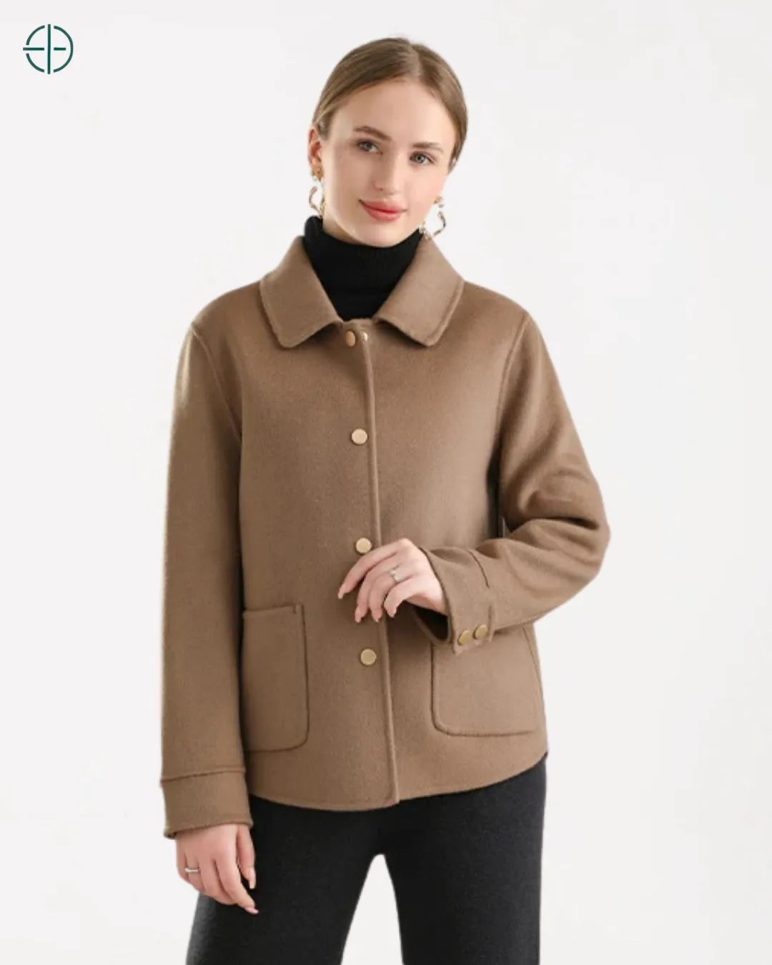 Jaqueta de Botões e Bolsos Quadrados 100% Caxemira | Rest Money™