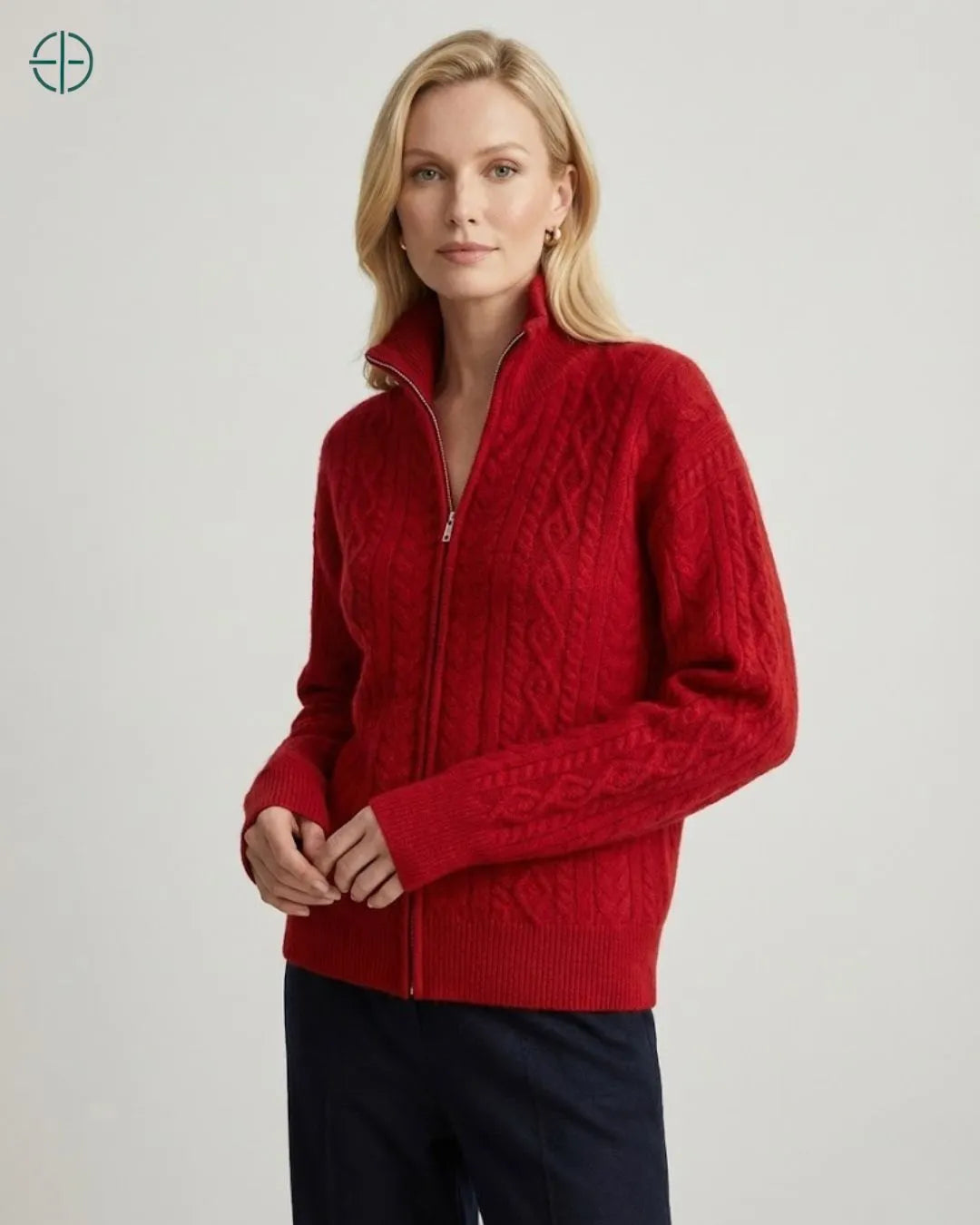 Suéter Feminino Cecília Vermelho 100% Cashmere | Rest Money™