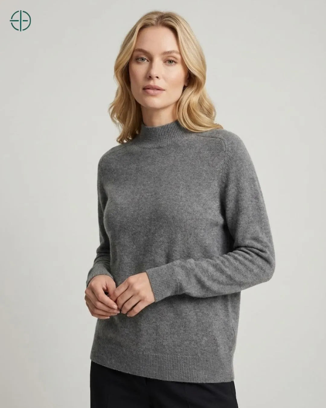Suéter Feminino Positano Cinza 100% Cashmere | Rest Money™