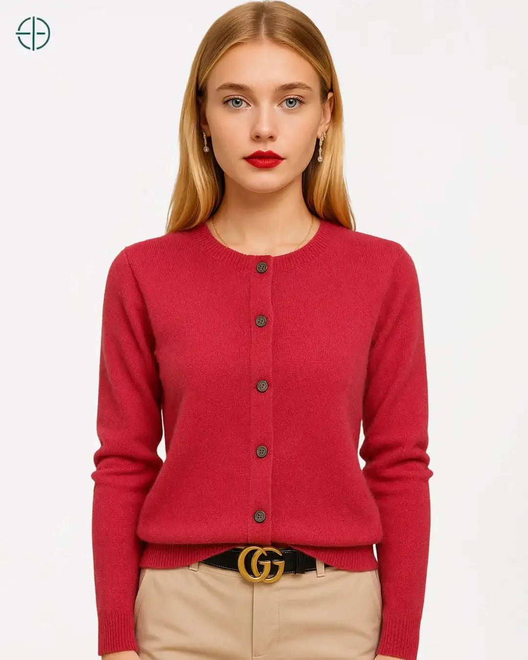 Suéter de Botões Gola Redonda 100% Caxemira | Rest Money™