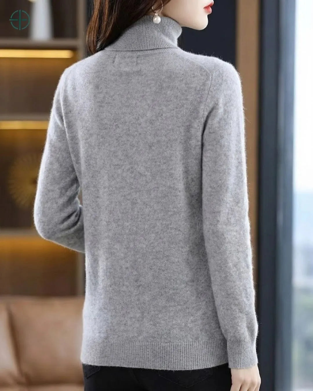 Suéter Feminino Gola Alta 100% Caxemira | Rest Money™