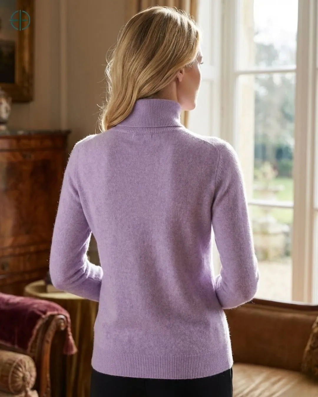 Suéter Feminino Gola Alta 100% Caxemira | Rest Money™