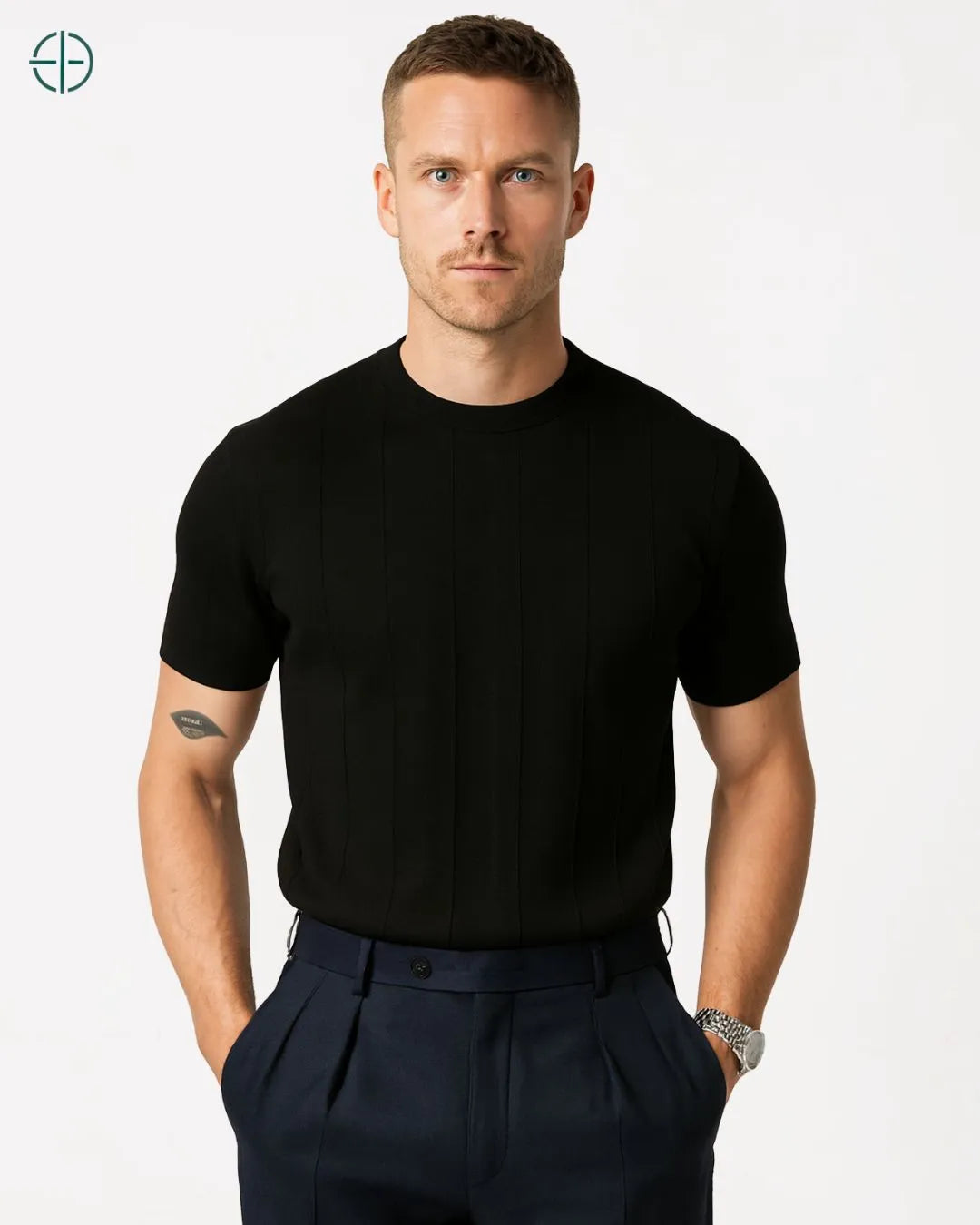 Camiseta Canelada Masculina Preta | Rest Money™