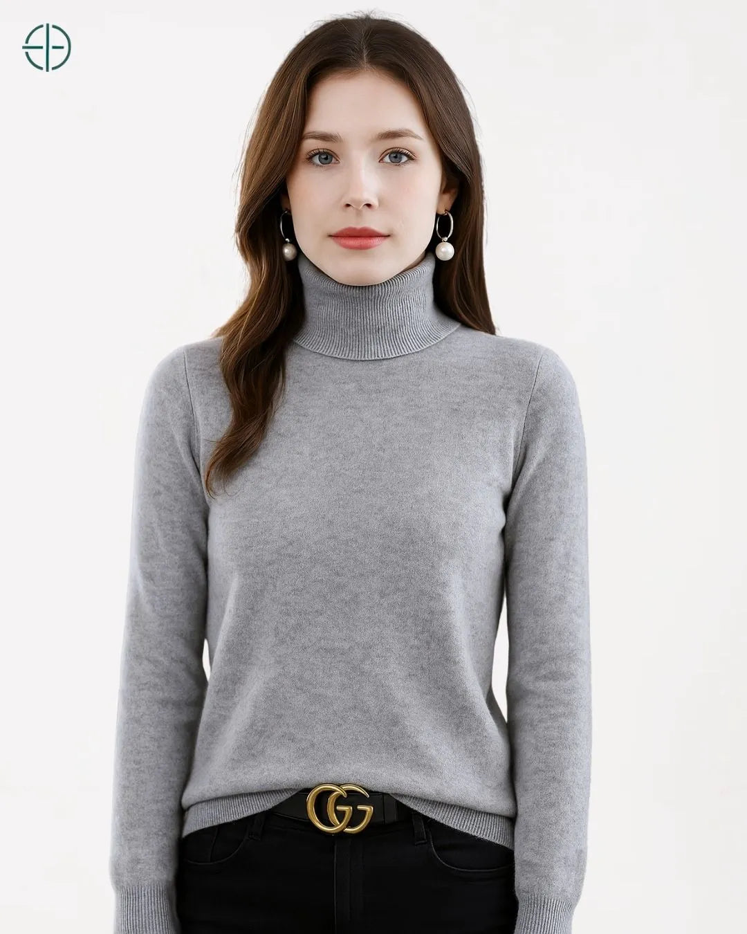 Suéter Feminino Gola Alta 100% Caxemira | Rest Money™