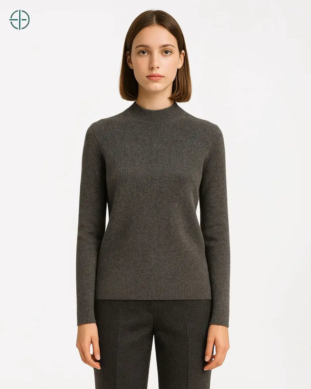 Suéter Gola Alta Canelado 100% Caxemira | Rest Money™