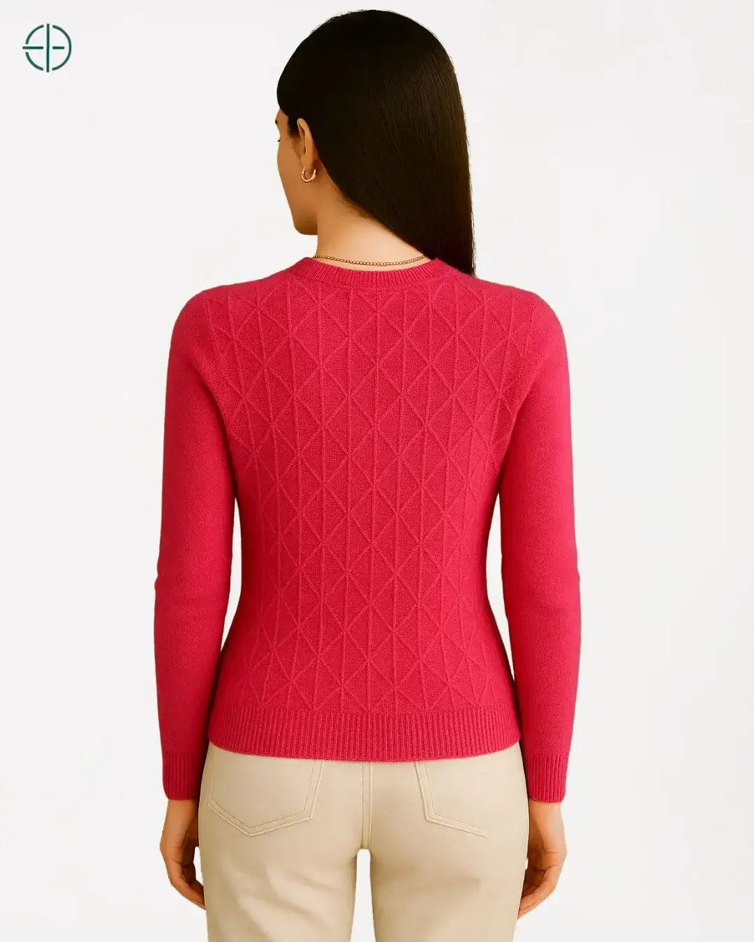 Suéter Gola Redonda Texturizado 100% Caxemira | Rest Money™