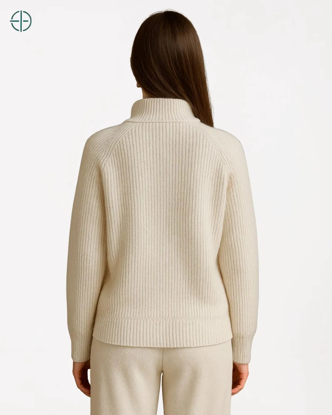 Jaqueta Canelada com Zíper 100% Caxemira | Rest Money™