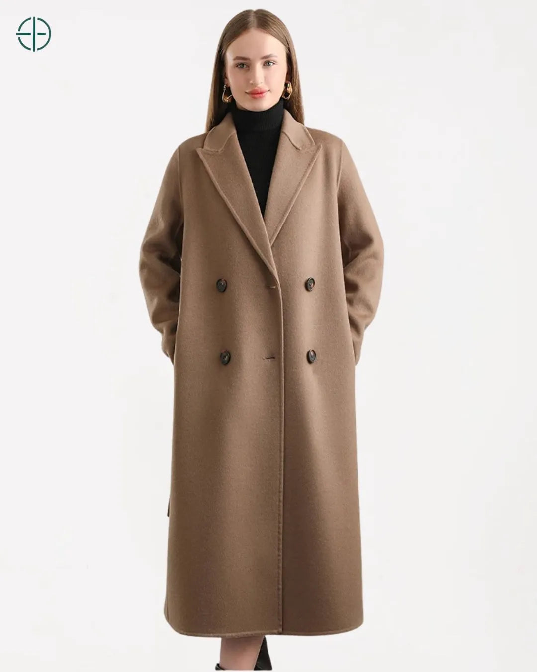 Sobretudo Transpassado com Cinto 100% Caxemira | Rest Money™