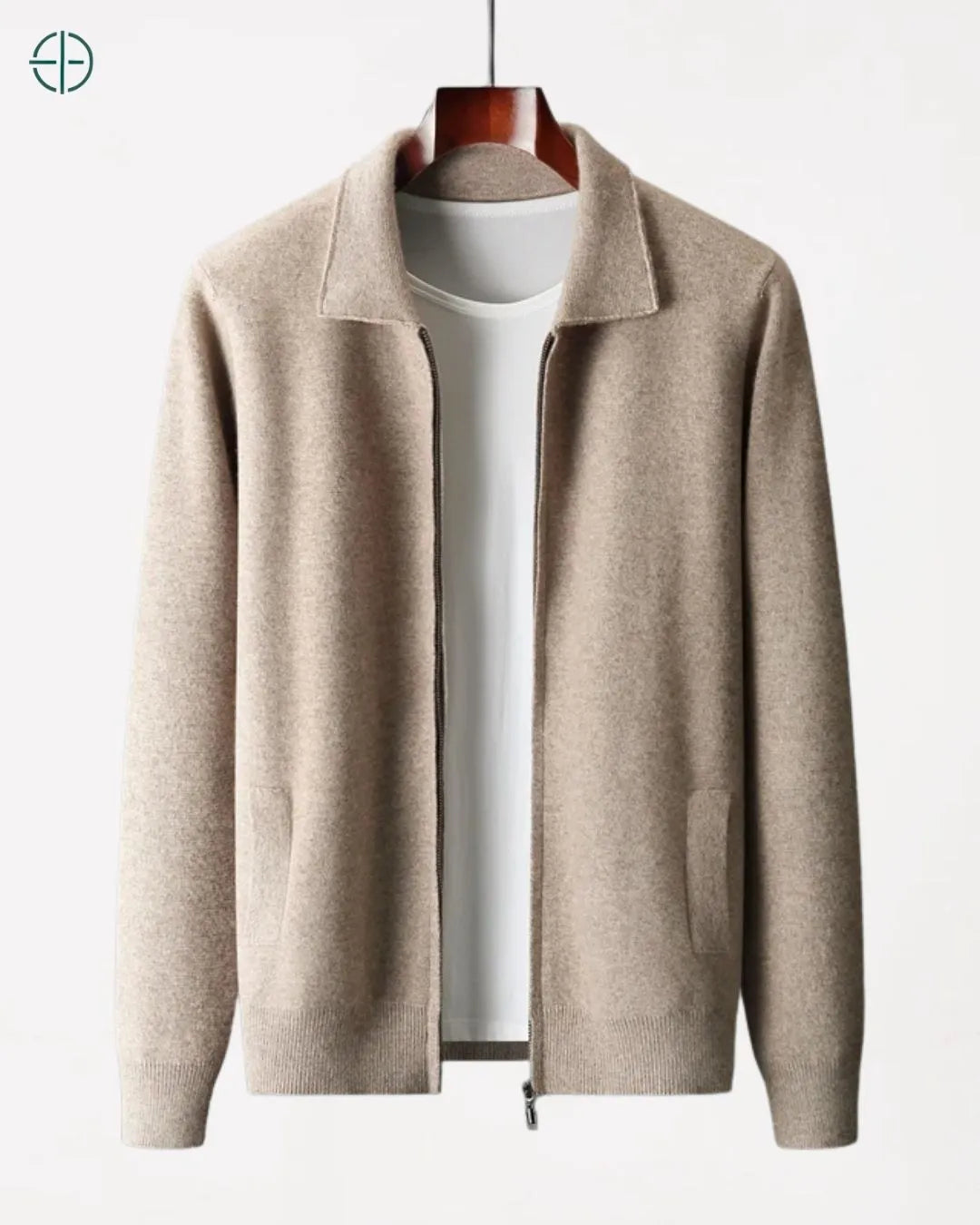 Cardigan Lapela 100% Caxemira Masculino