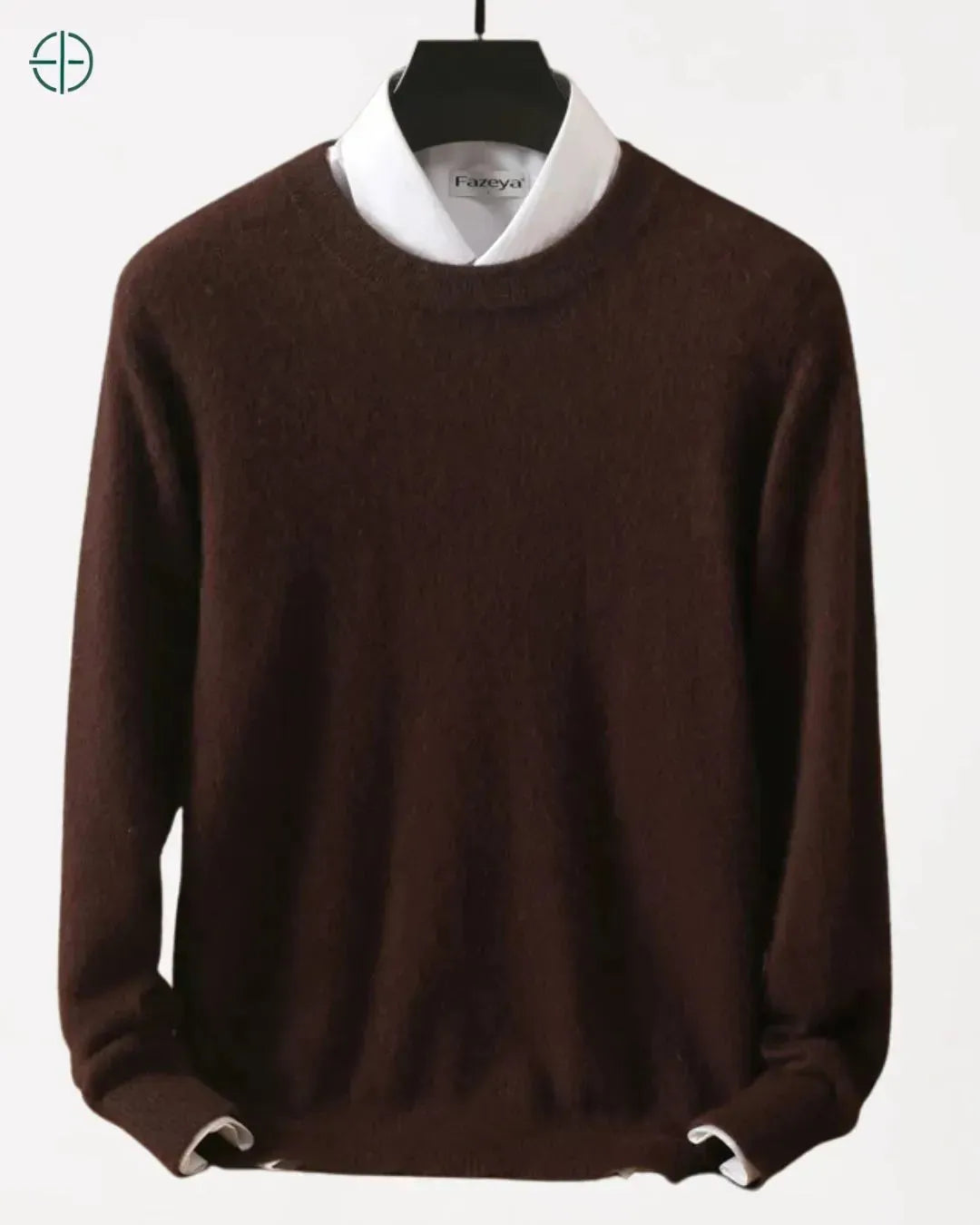 Suéter Gola Redonda 100% Caxemira Marrom | Rest Money™