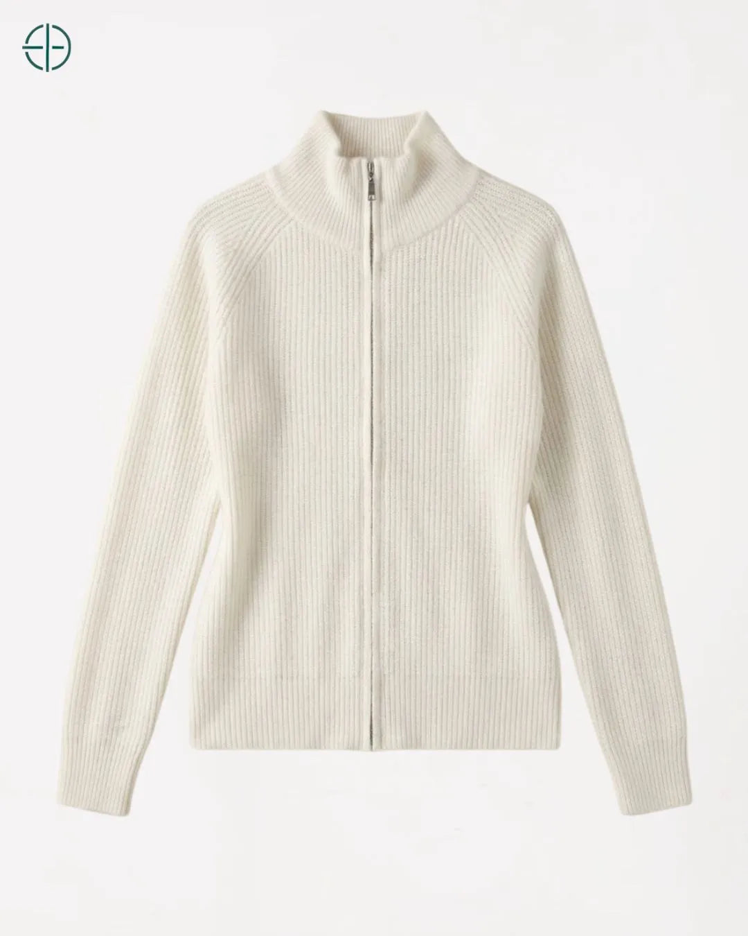 Jaqueta Canelada com Zíper 100% Caxemira | Rest Money™