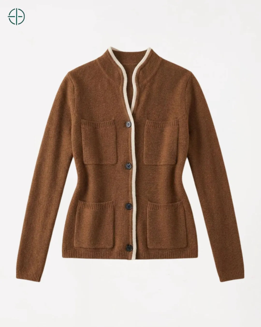 Jaqueta com Debrum Contrastante 100% Caxemira | Rest Money™