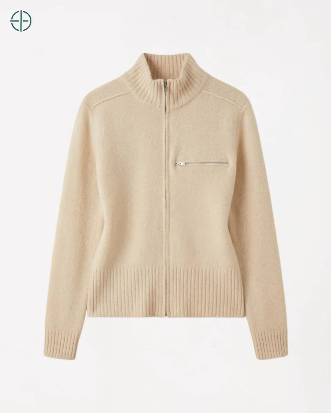 Jaqueta com Zíper e Bolso Frontal 100% Caxemira | Rest Money™