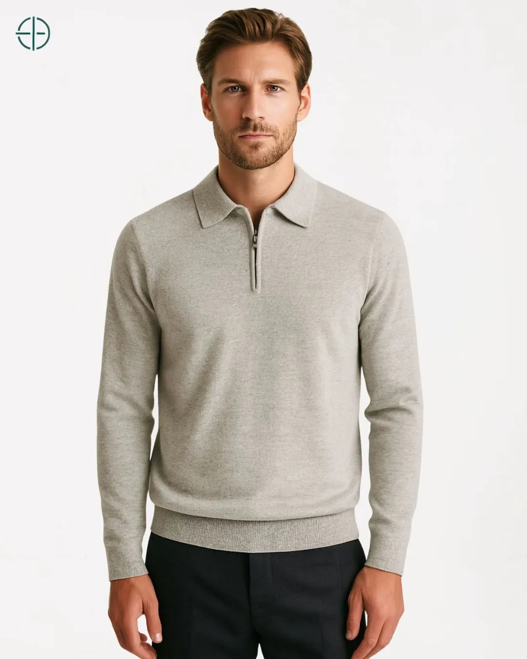 Pulôver Nobre Gola Polo 100% Caxemira