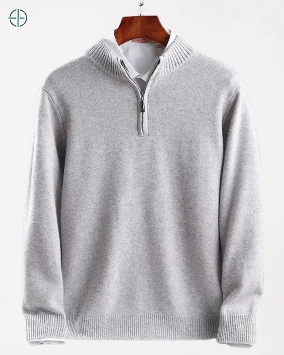 Sueter Meio Ziper Gola Alta 100% Cashmere