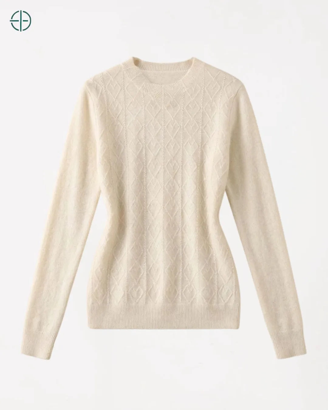 Suéter Gola Redonda Texturizado 100% Caxemira | Rest Money™