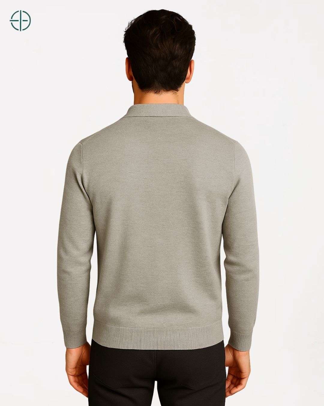 Textura macro da malha 100% caxemira, detalhando a suavidade da fibra.