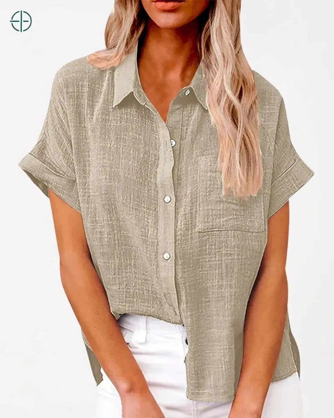 camisa combinada com bolsa transversal casual