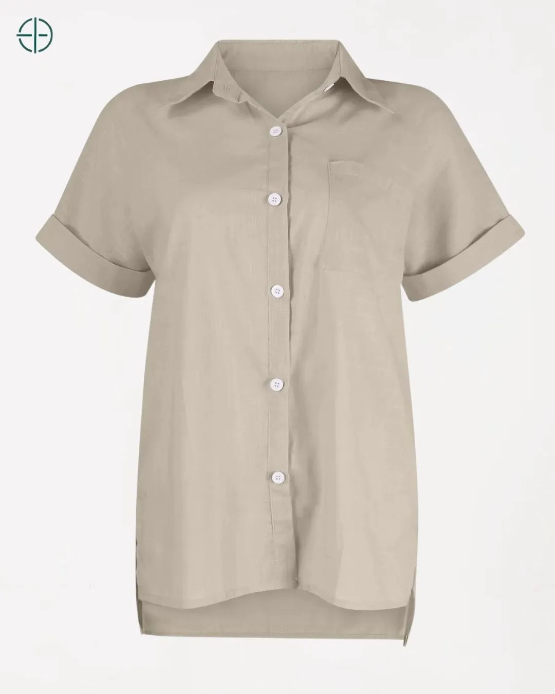 mangas dobradas à altura dos cotovelos para look leve