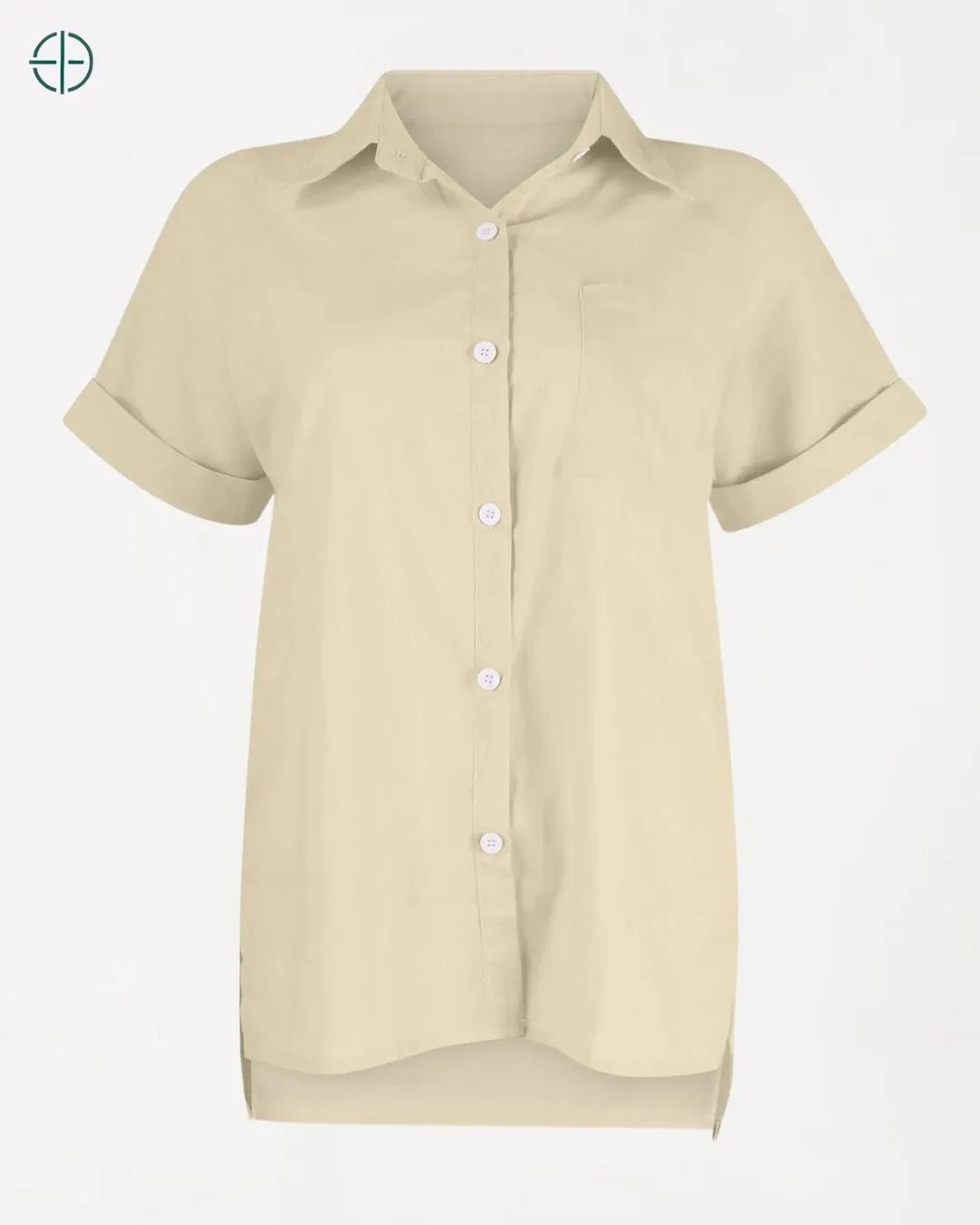 costura reforçada visível nas mangas e barra