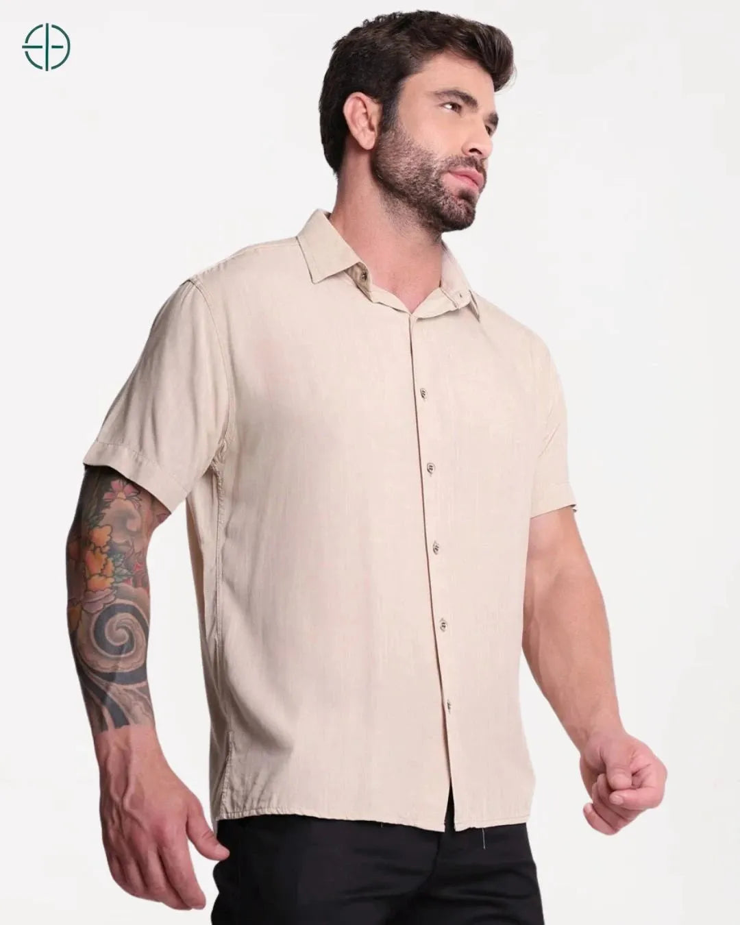 camisa de viscolinho manga curta – estilo old money e conforto leve