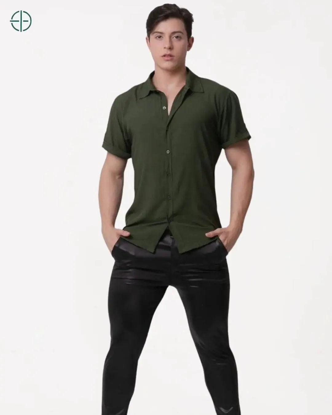 camisa masculina premium – tecido de viscolinho de alta qualidade