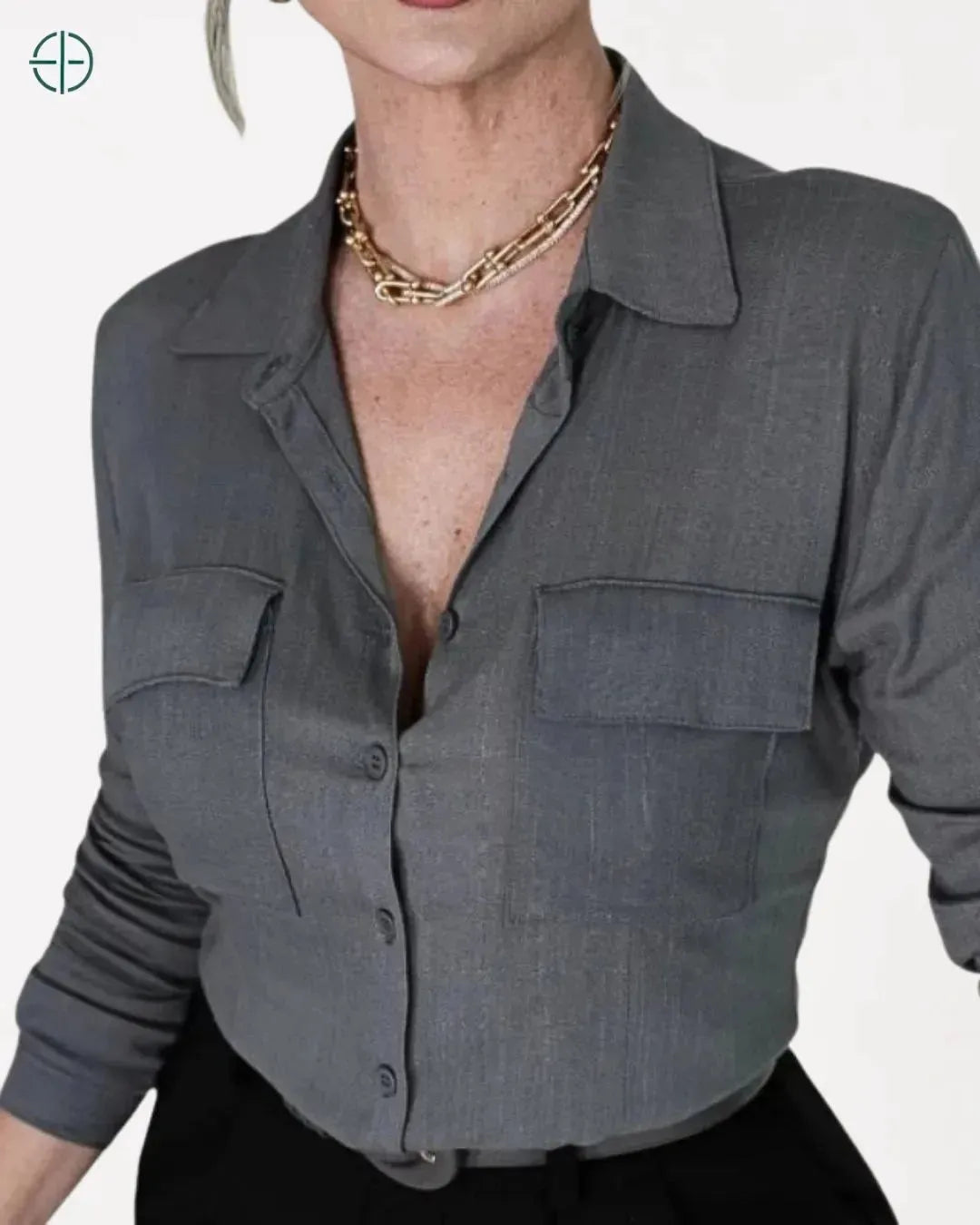 vista frontal da camisete feminina em viscolinho