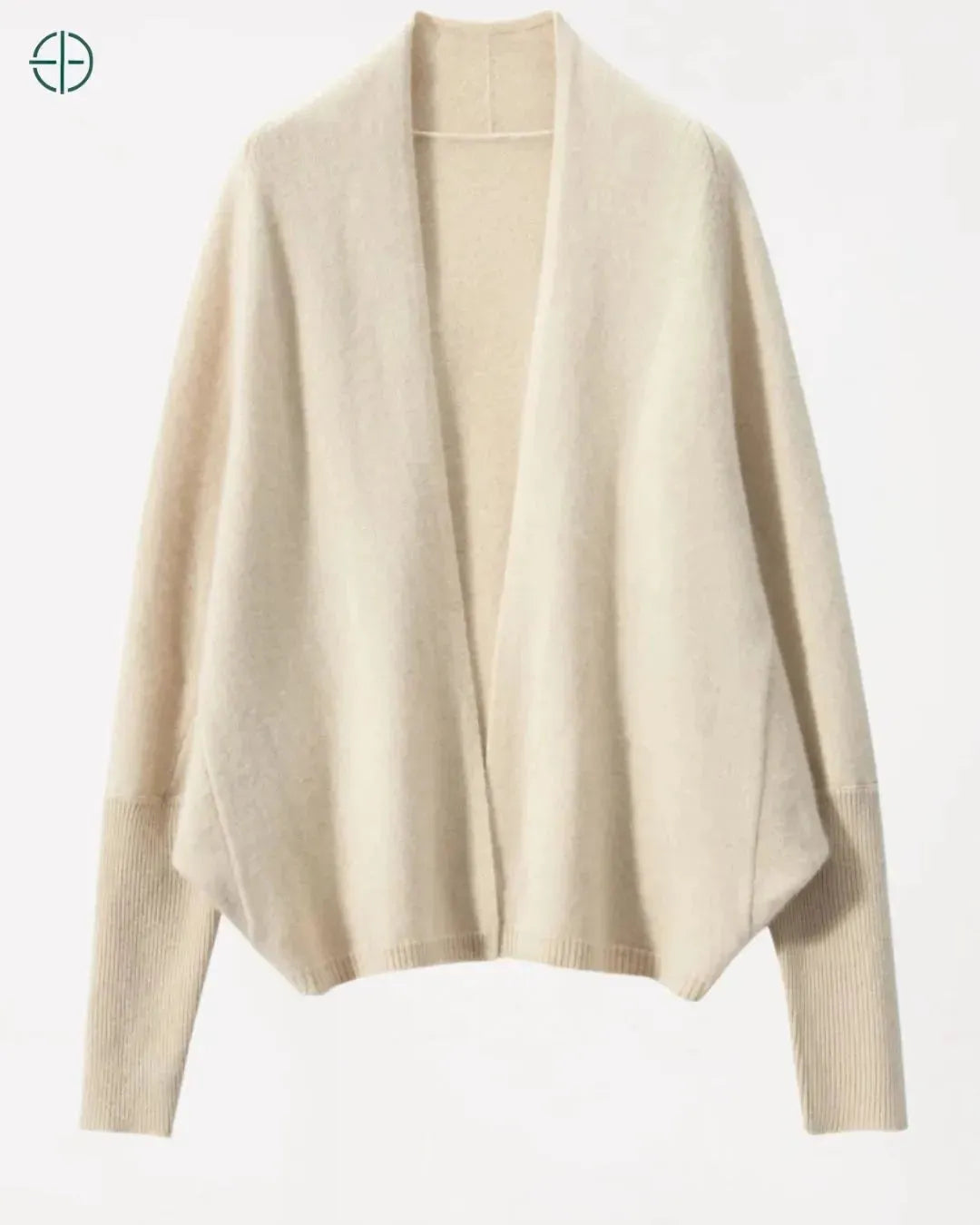 cardigan 100% caxemira com decote V em visual frontal elegante