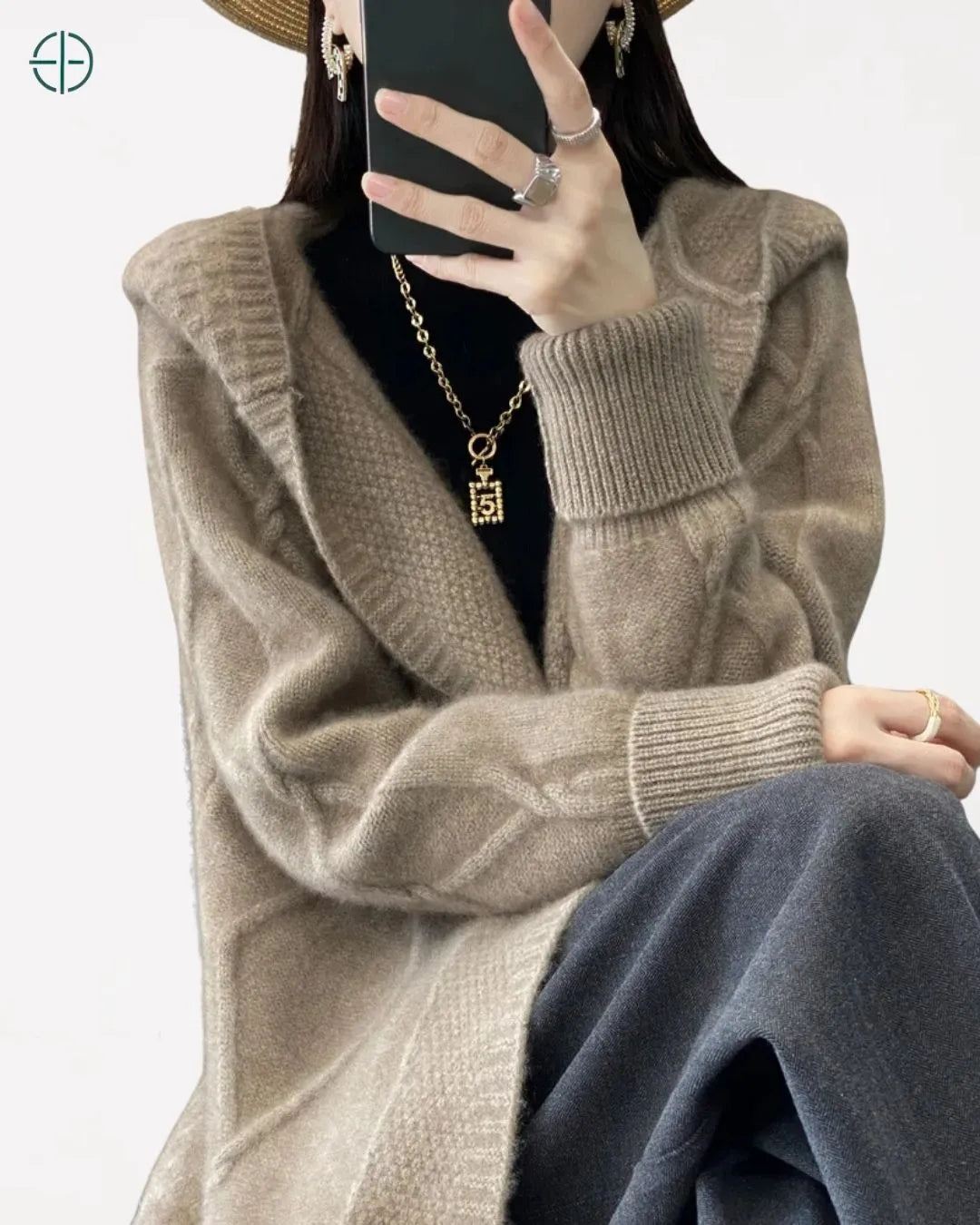 informações da etiqueta sobre o material 100% lã merino