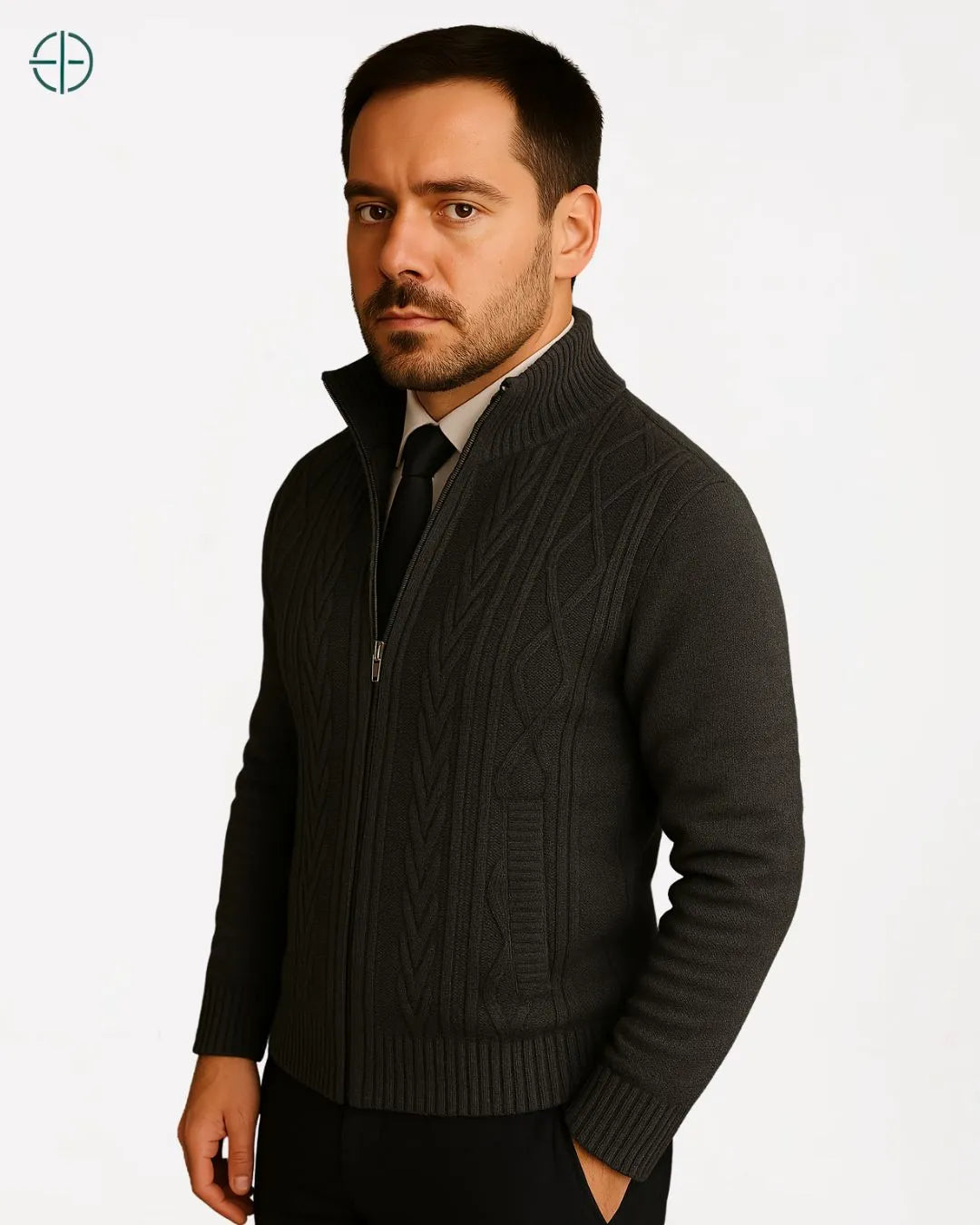 Close na gola e textura aveludada do tecido