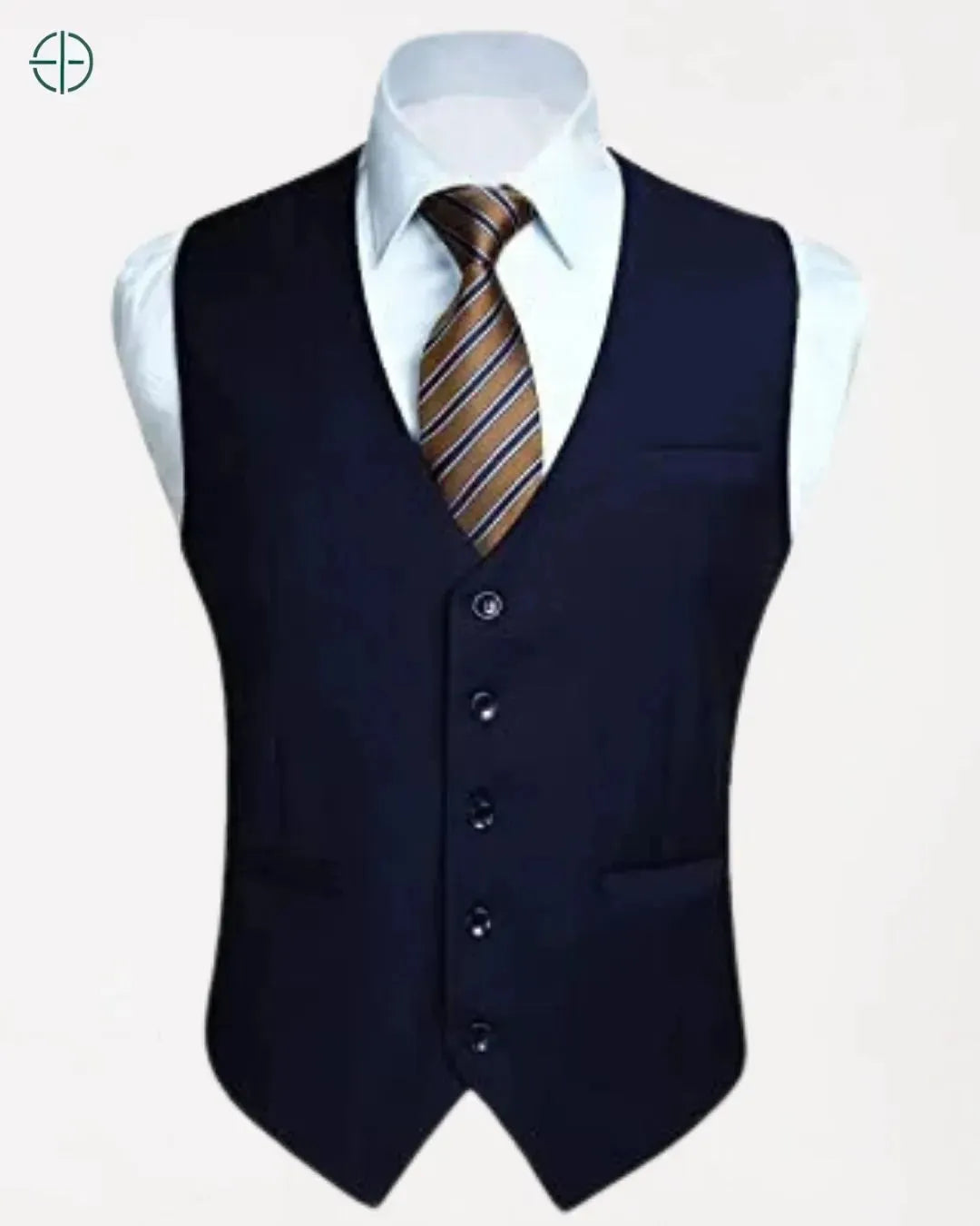 modelo vestindo colete slim preto social