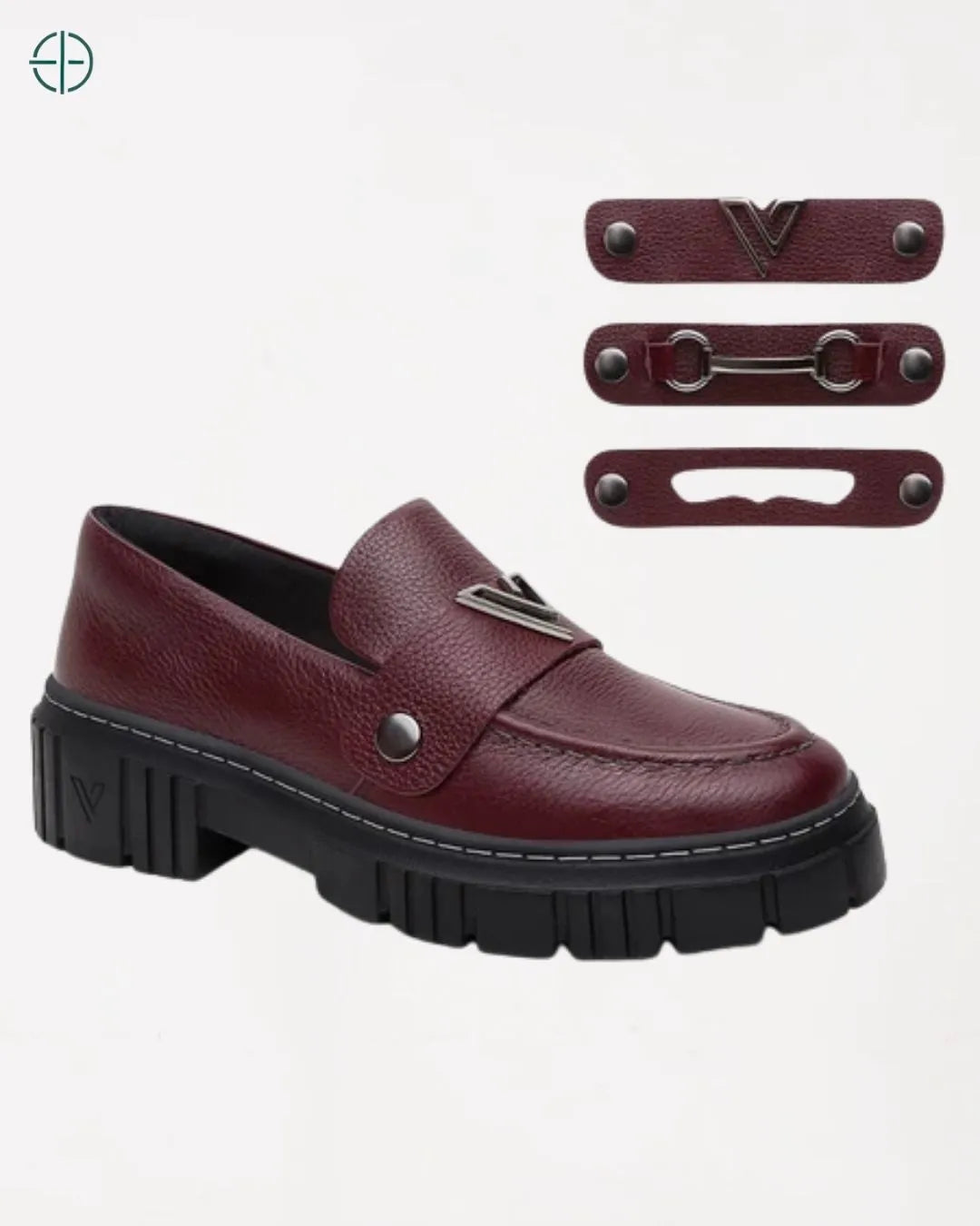 kit mocassim feminino couro legítimo com 3 fivelas