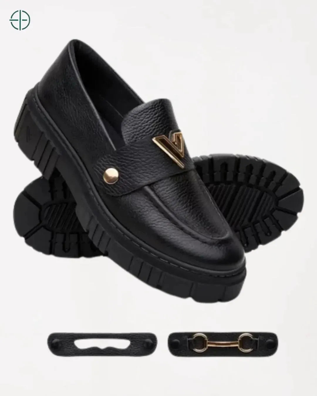mocassim preto com design atemporal para mulheres