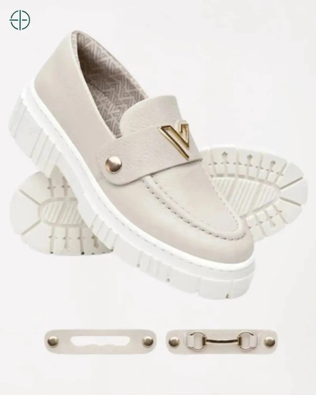 mocassim elegante para mulheres com troca de fivelas