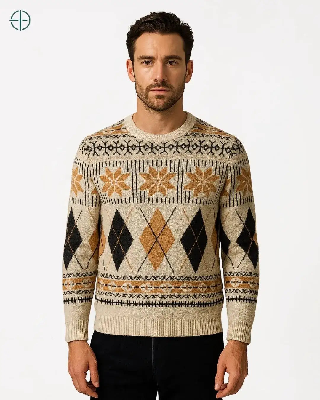 Textura da malha de caxemira pura em macro, revelando a fibra nobre.