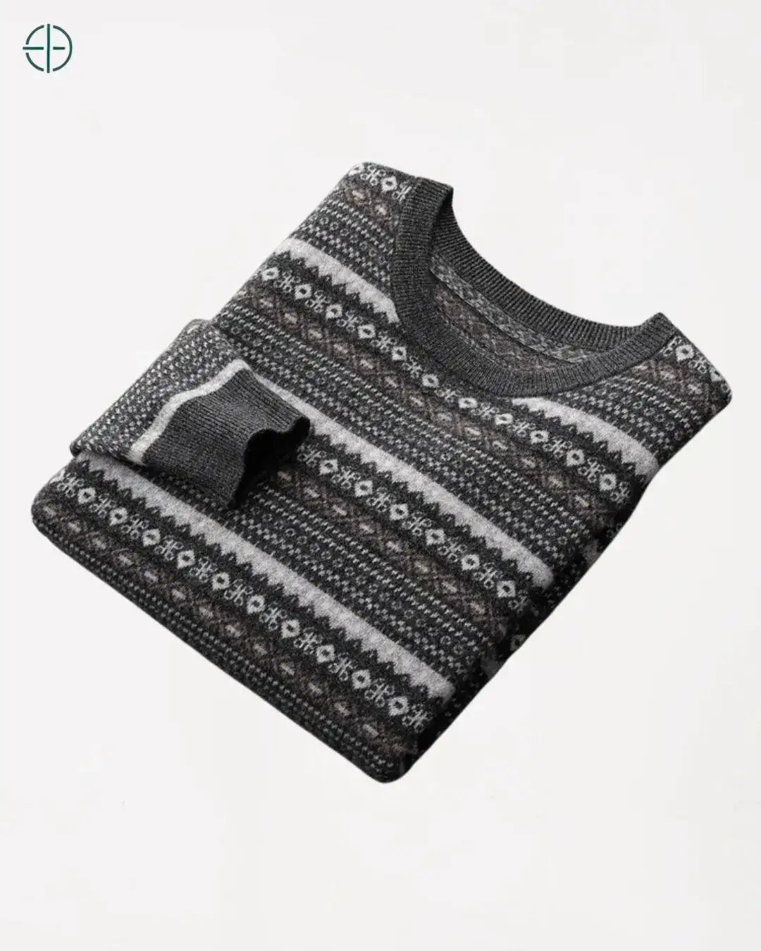 A profundidade da cor sobre a caxemira, tratada para um aspecto vintage autêntico.