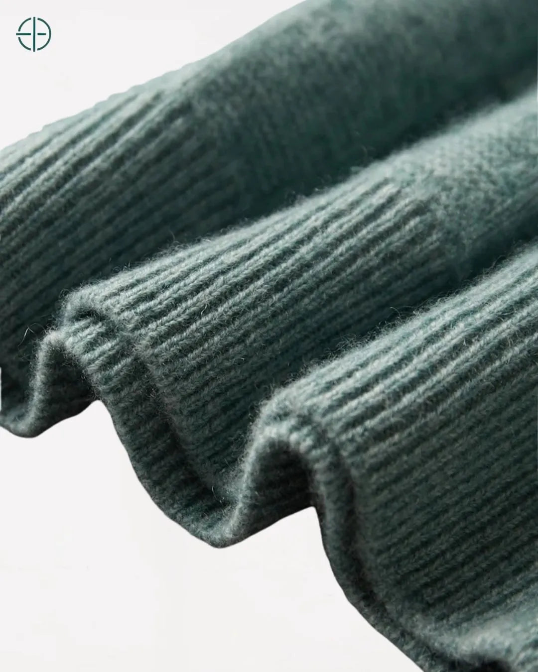 Close da malha canelada vertical, com destaque para o relevo da fibra