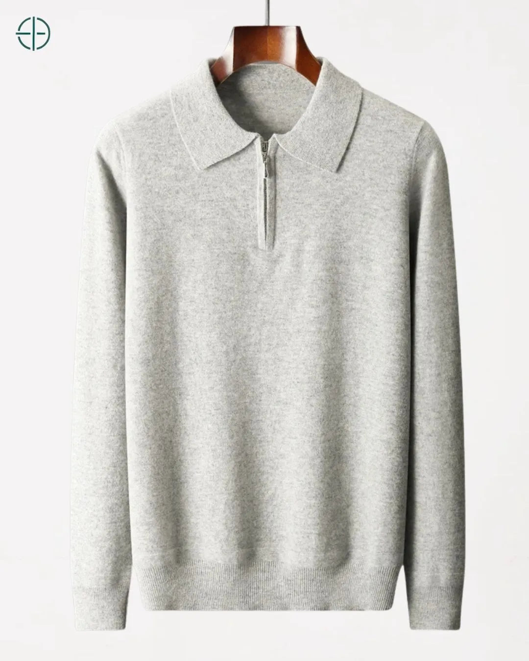 A postura de um líder. O pulôver de caxemira como armadura de sofisticação.