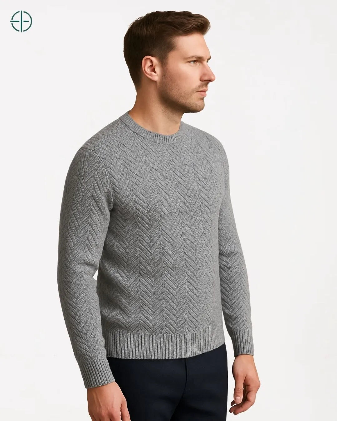 Estilo old money com foco total na textura premium da caxemira engrossada