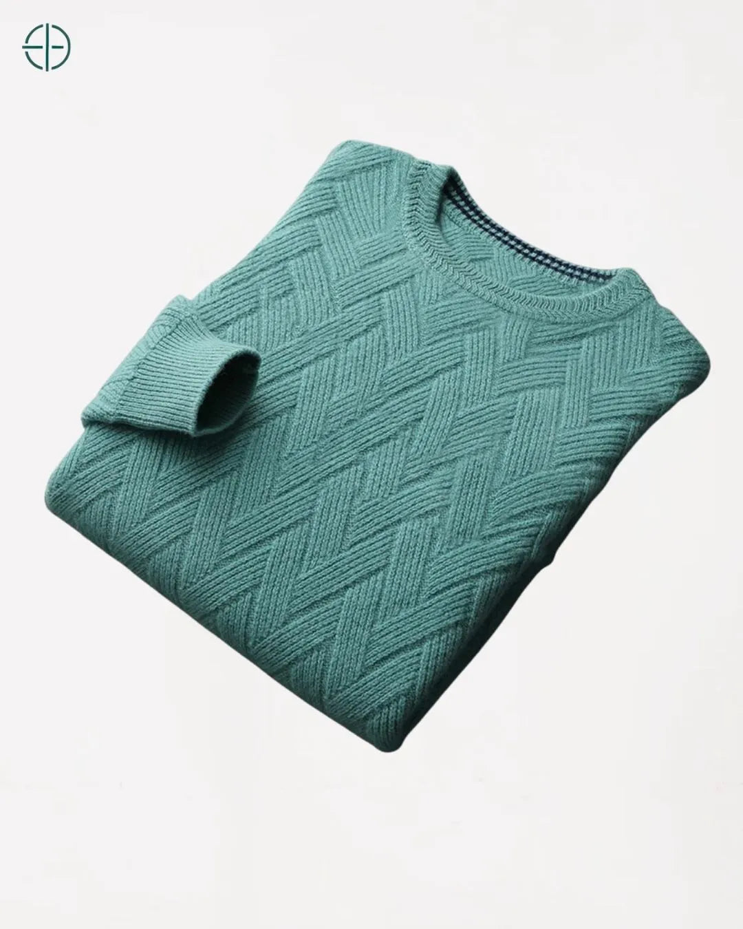 Homem maduro usando pulôver 100% caxemira com elegância silenciosa