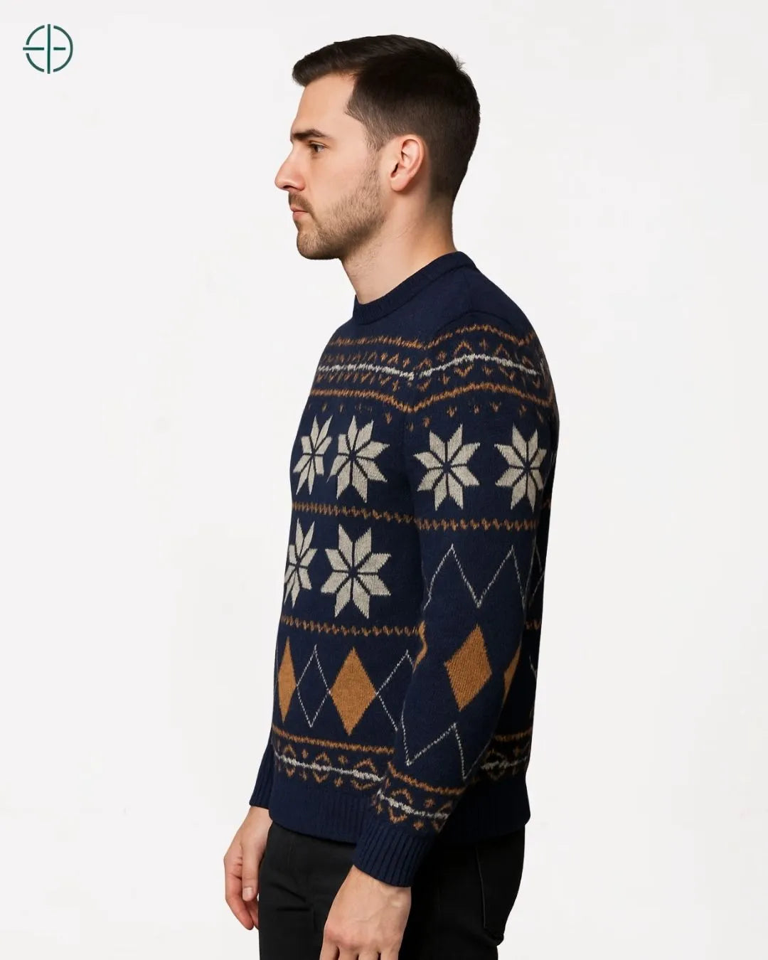 Etiqueta interna indicando a composição 100% caxemira, o selo da pureza.