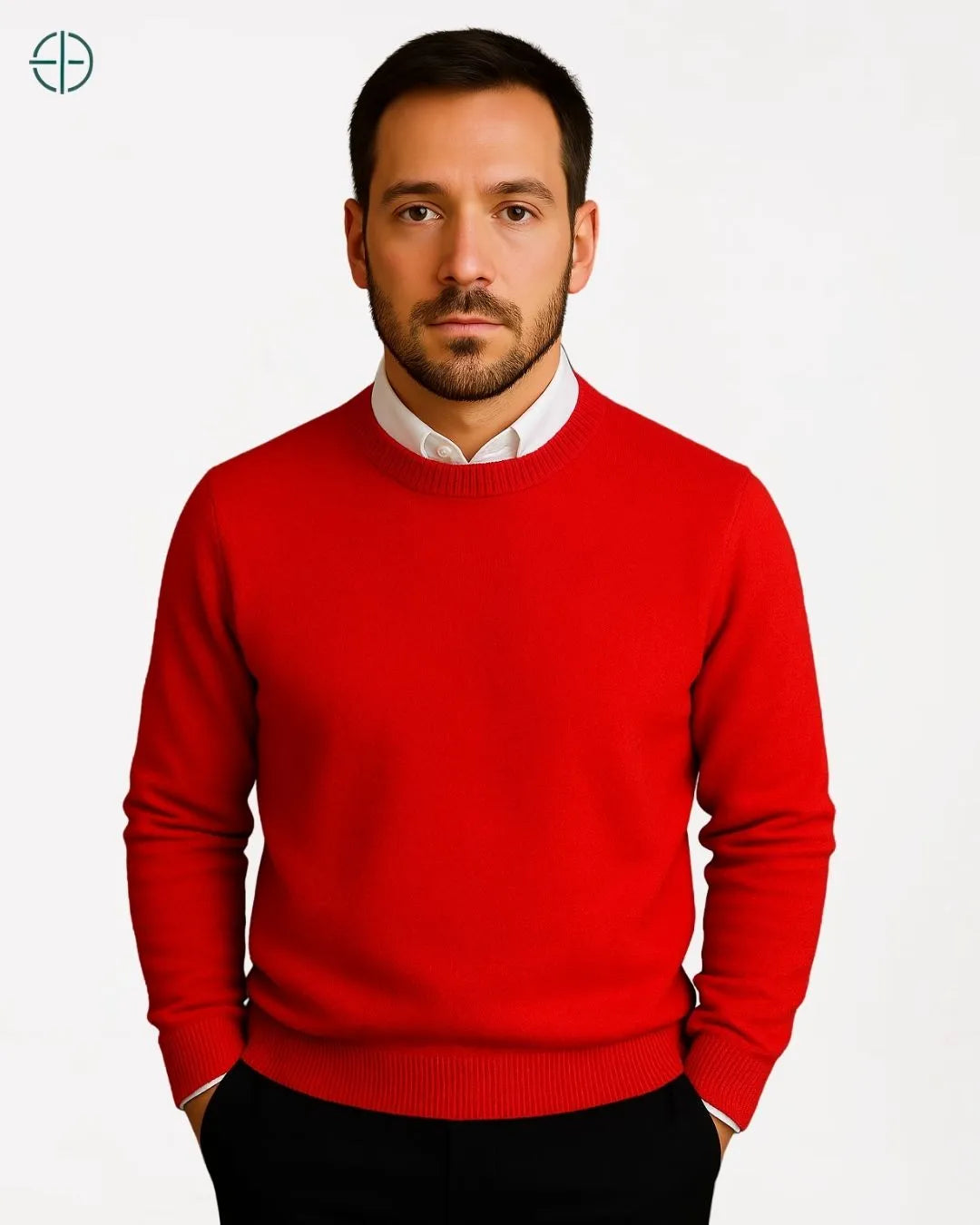 Elegância refinada com suéter discreto e sofisticado para homens clássicos
