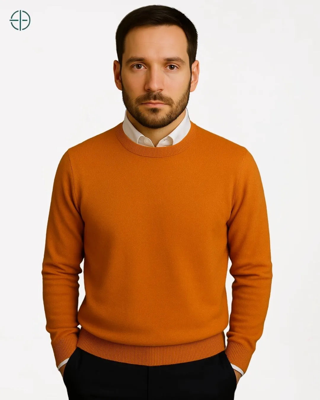 Combinação de peças old money com suéter como protagonista