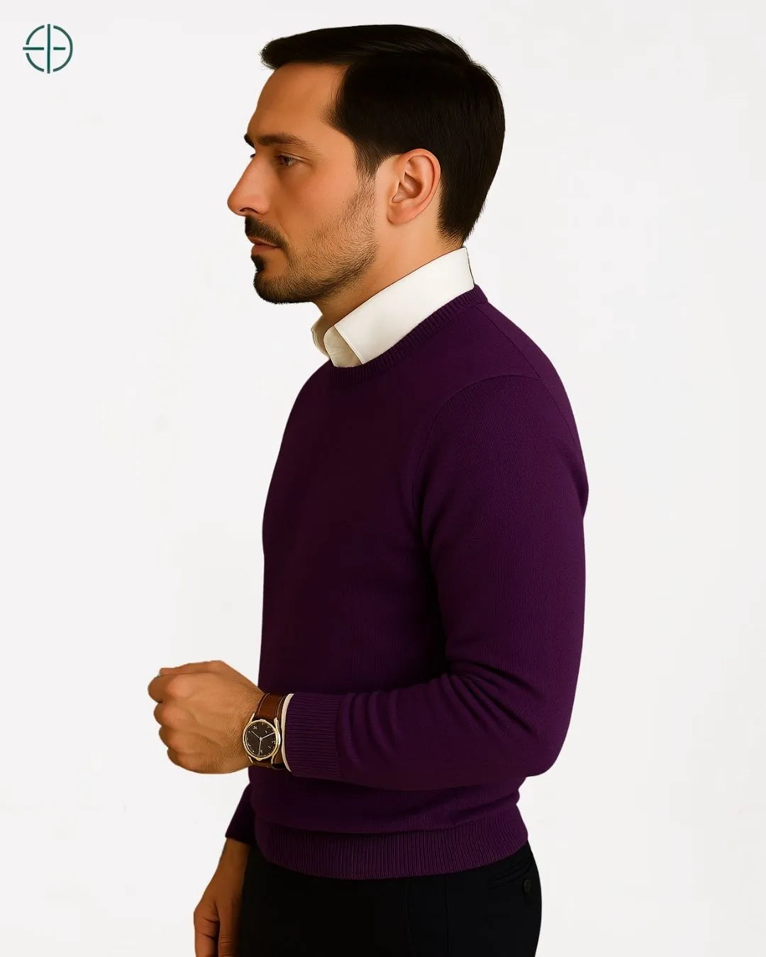 Vista superior da peça dobrada evidenciando textura de luxo