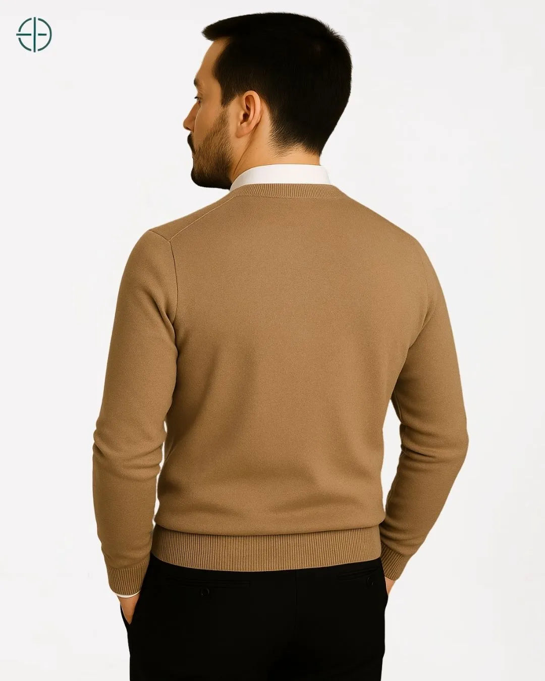 Look completo com suéter de inverno old money masculino