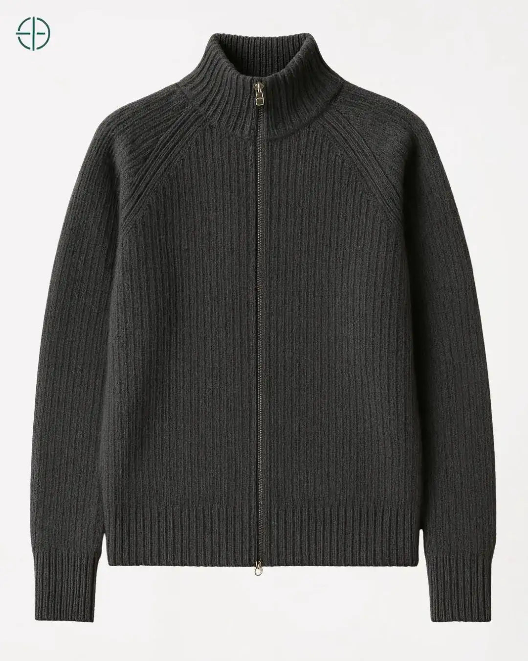 Jaqueta Canelada com Zíper 100% Caxemira | Rest Money™