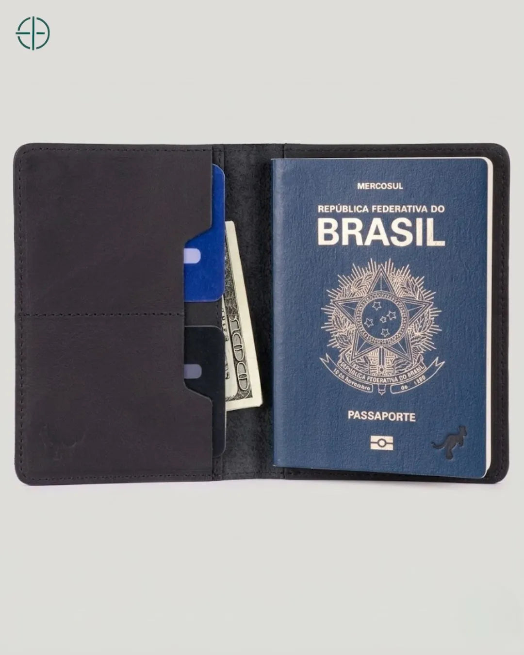 Porta Passaporte Masculino Florença Preto 100% Couro Legítimo | Rest Money™