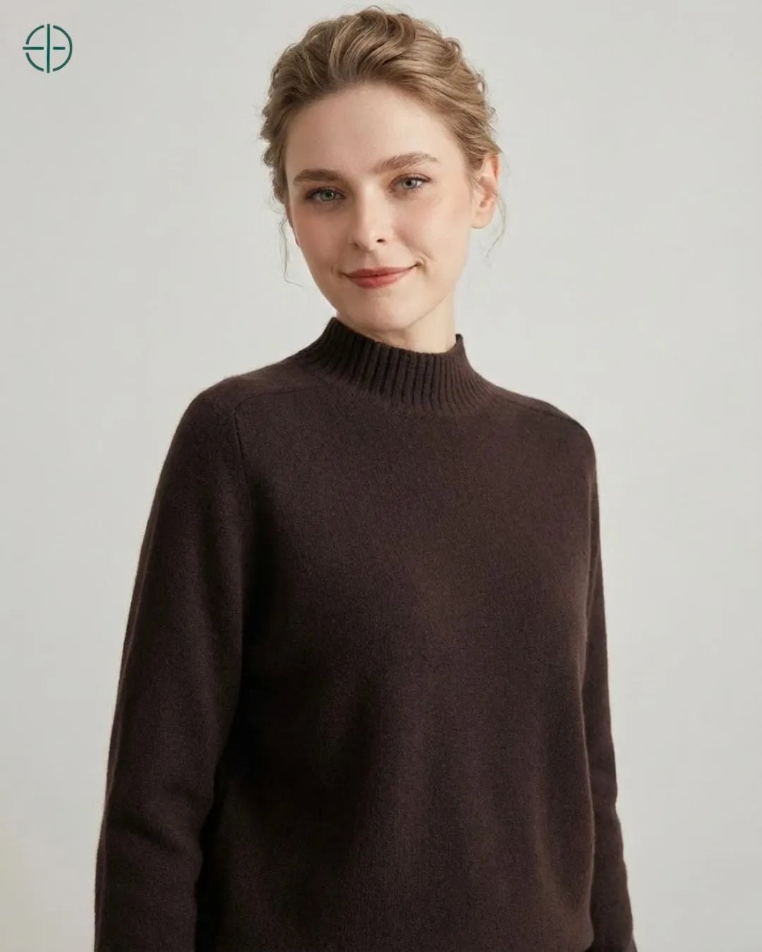 Suéter Feminino Positano Marrom 100% Cashmere | Rest Money™